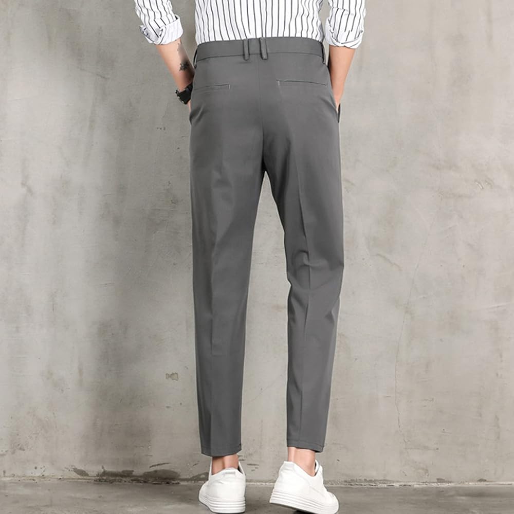 Men'S Flat Front Relaxed Fit Casual Pant Classic Fit Dress